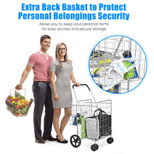 Jumbo Folding Shopping Cart for Grocery Laundry Book Luggage Travel - product view 5