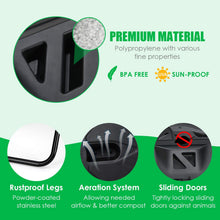 43 Gallon Composting Tumbler, Dual Chamber High Volume Compost with 2 Sliding Doors - product view 4