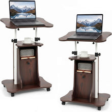 Mobile Podium Stand | Height Adjustable Laptop Computer Cart w/Tilting Top (1/2)