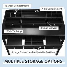 CHARMAID Large Vanity Set with Tri-Folding Lighted Mirror, 3 Color Lighting Modes, 6 Drawers, 12 Storage - product view 6