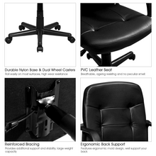 Ergonomic Office Chair Black Mid-Back Leather Computer Desk Chair with Arms - product view 5