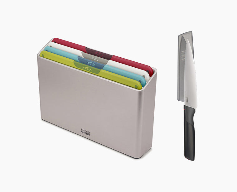 Folio™ Icon 4-piece Multicolor Cutting Board Set with Knife - product view 1