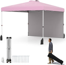 10 x 10 Pop Up Canopy with 1 Sidewall and Wheeled Bag
