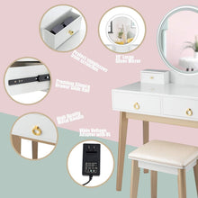 Vanity Set with Touch Screen Dimming Mirror, 3 Color Lighting Modes - product view 4