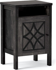 Robot Vacuum Storage Cabinet with Door and Open Shelf for Living Room Bedroom