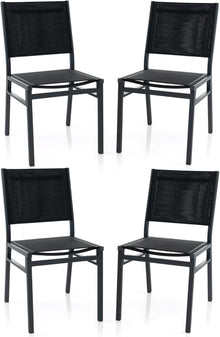 Outdoor Patio Dining Chair, Armless Dining Chair with Breathable Fabric Seat & Backrest