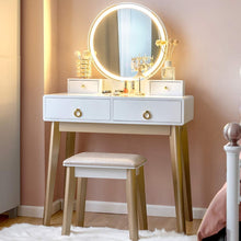 Vanity Set with Touch Screen Dimming Mirror, 3 Color Lighting Modes - product view 2