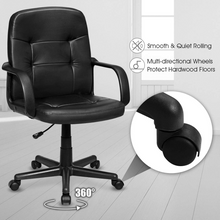 Ergonomic Office Chair Black Mid-Back Leather Computer Desk Chair with Arms - product view 6
