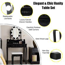Makeup Dressing Table w/Lighted Oval Mirror and Touch Switch - product view 3