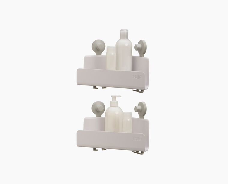 EasyStore™ 2-piece White Corner Shower Shelf Set - product view 1
