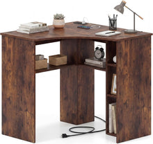 Triangle Computer Desk with Charging Station