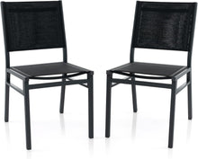 Outdoor Patio Dining Chair, Armless Dining Chair with Breathable Fabric Seat & Backrest