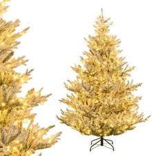 6FT / 7FT / 8FT Pre-Lit Snow Flocked Christmas Tree | Holiday Home Office Decoration