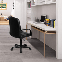 Ergonomic Office Chair Black Mid-Back Leather Computer Desk Chair with Arms - product view 7