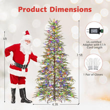 6.5FT / 7.5FT Pre-Lit Hinged Sparse Xmas Fir Tree with Multicolored LED Lights - product view 8