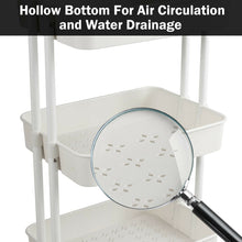 3-Tier Utility Cart, ABS Mesh Baskets, Storage Trolley with Brakes for Home and Office 16.5"x14"x34" - product view 5