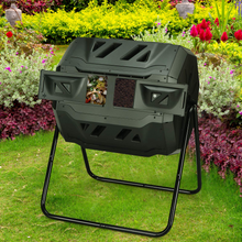 43 Gallon Composting Tumbler, Dual Chamber High Volume Compost with 2 Sliding Doors - product view 6