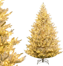 6FT / 7FT / 8FT Pre-Lit Snow Flocked Christmas Tree | Holiday Home Office Decoration
