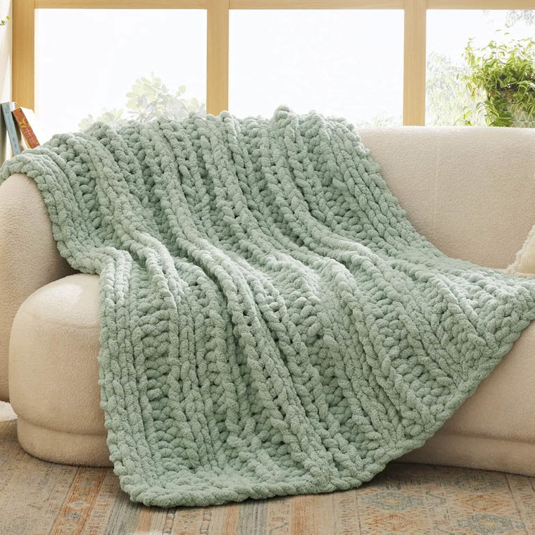 Chunky Knit Chenille Blanket - product view 1