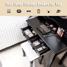 Makeup Dressing Table w/Lighted Oval Mirror and Touch Switch - product view 6