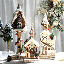 Creative Wooden Christmas Houses Village Ornaments Decoration with Lights - product view 1