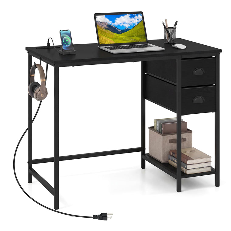 38" Home Office Desk with Charging Station - product view 1