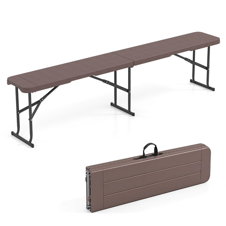 6FT Folding Bench Plastic Portable Bench w/Carrying Handle - product view 1
