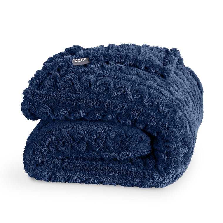 Cable Knit Faux Shearling Blanket - product view 1