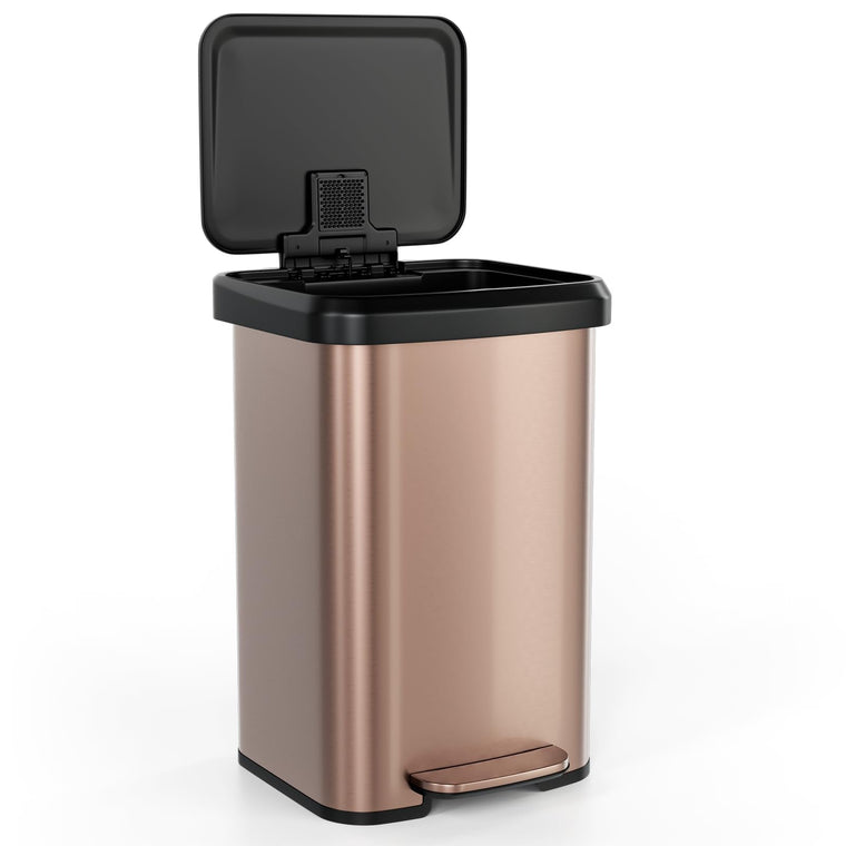 13 Gallon/50 L Stainless Steel Trash Can w/Soft-Close Lid, Foot Pedal & Deodorizer Compartment - product view 1