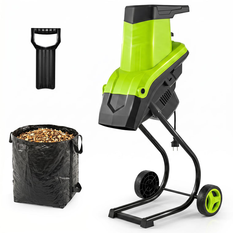 15-Amp Electric Wood Chipper Shredder Mulcher w/1.8” Max Cutting Diameter & 50L Collection Bag - product view 1