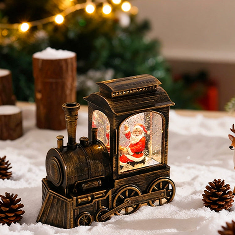 Train Christmas Lights Santa Claus Snowfall Ornament Lamp - product view 1