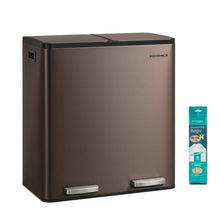 Double compartment stainless steel trash can for recycling - product view 5