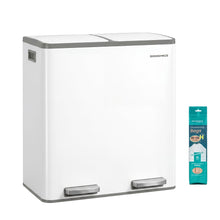 Double compartment stainless steel trash can for recycling - product view 4