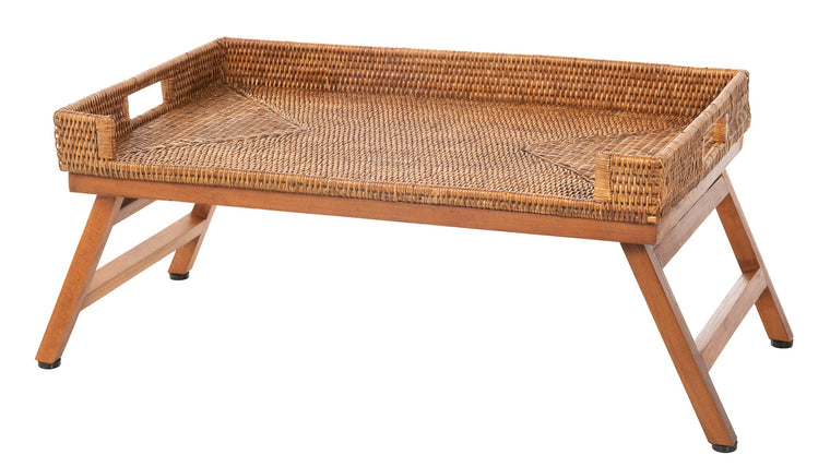 La Jolla Rattan Breakfast Tray with Folding Legs - product view 1