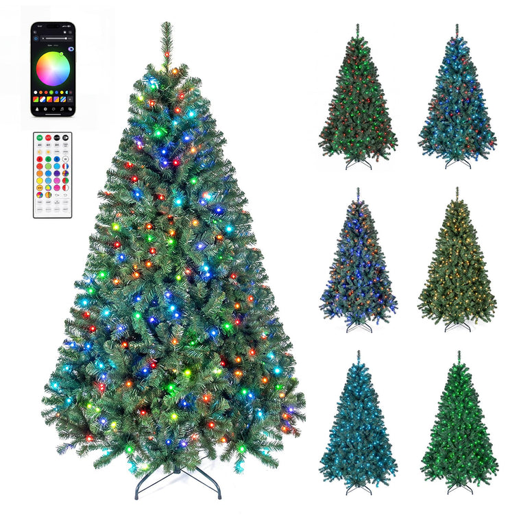 6 ft Smart Pre-Lit Christmas Tree with Remote & APP Home Office Decoration - product view 1