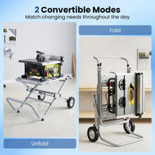 Portable Table Saw Stand | Rolling Foldable Heavy Duty Metal Base with 8-Inch Rubber Wheels - product view 4