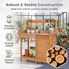 Garden Potting Bench Table with Stainless Steel Tabletop for Yard Porch Lawn - product view 6