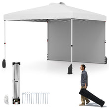 10 x 10 Pop Up Canopy with 1 Sidewall and Wheeled Bag