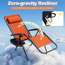 Zero Gravity Chair with Adjustable Backrest & Pillow, Cup Holder Tray - product view 4