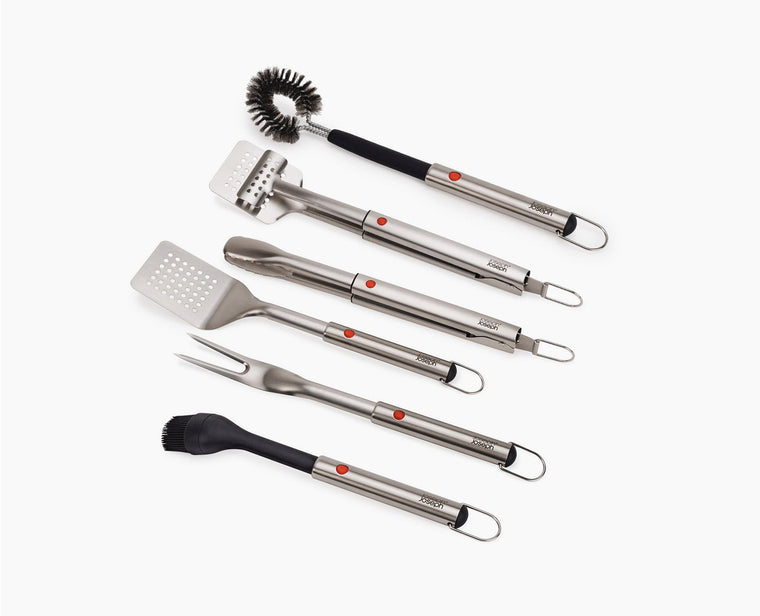6-piece GrillOut™ BBQ Utensil Set with Extending Handles - product view 1