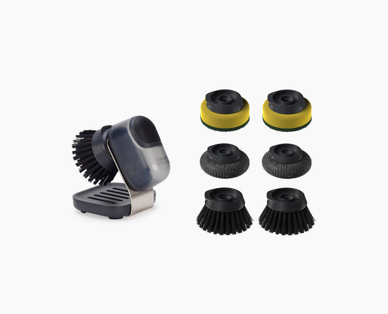 SinkTech™ Compact Soap Dispensing Dish Brush with Steel Stand & Extra Heads - product view 1