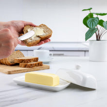 Porcelain Butter Dish With Lid & Knife - product view 2