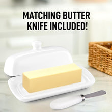 Porcelain Butter Dish With Lid & Knife - product view 5