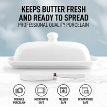 Porcelain Butter Dish With Lid & Knife - product view 4