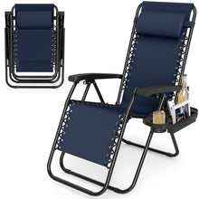 Zero Gravity Chair with Adjustable Backrest & Pillow, Cup Holder Tray