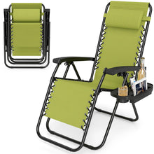 Zero Gravity Chair with Adjustable Backrest & Pillow, Cup Holder Tray