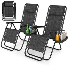 Zero Gravity Chair with Adjustable Backrest & Pillow, Cup Holder Tray