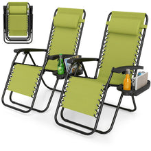 Zero Gravity Chair with Adjustable Backrest & Pillow, Cup Holder Tray