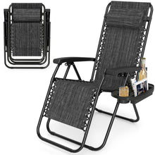 Zero Gravity Chair with Adjustable Backrest & Pillow, Cup Holder Tray
