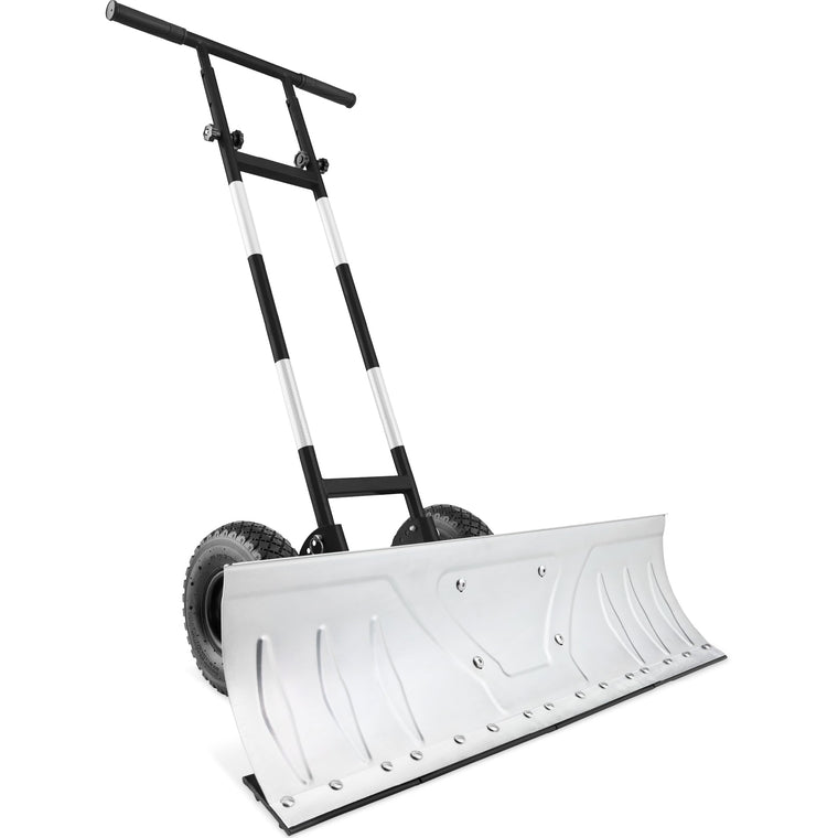 Galvanized Blade 2-Wheel Snow Pusher w/ Adjustable Handle - 36in - product view 1